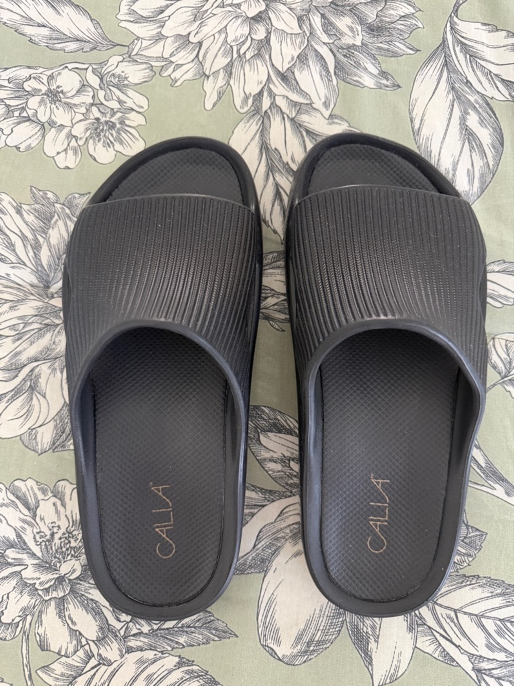 CALIA Women’s Molded Slides Black Size 8